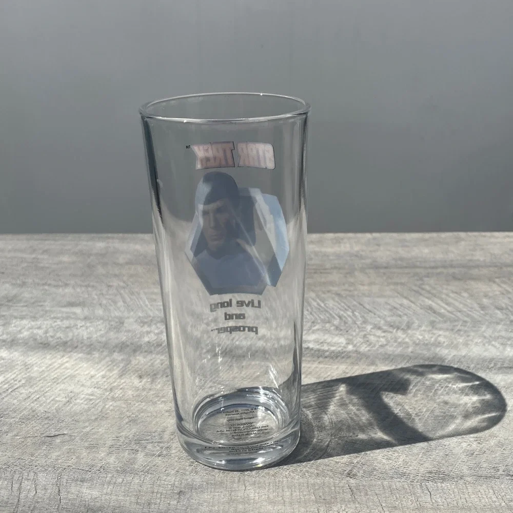 Star Trek Spock Live Long and Prosper Vandor‎ 2011 Glass Highball Tumbler 6 Inch